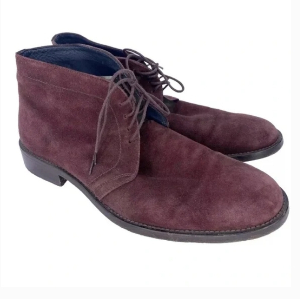 Suede leather Burgundy polo boots